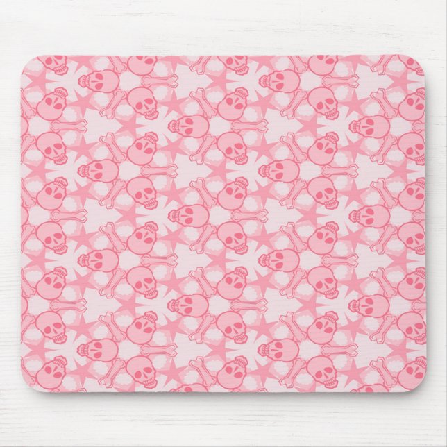 Cute Skull and Stars Mouse Pad (Front)