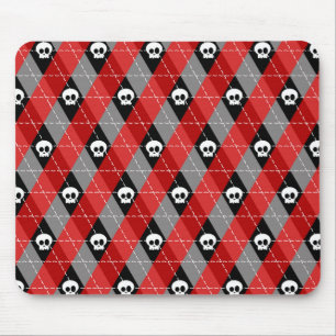 Cute Skull Argyle Pattern Mouse Mat