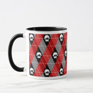 Cute Skull Argyle Pattern Mug