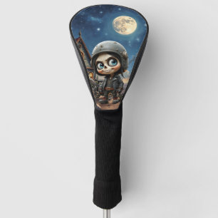 Cute Skull Biker   Moonlit Ride Through the Desert Golf Head Cover