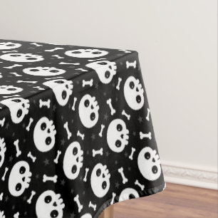 Cute Skull & Bones Halloween Pattern Tablecloth