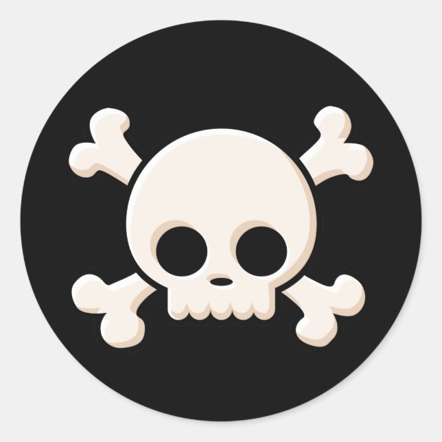 Cute Skull Classic Round Sticker (Front)