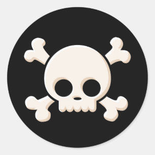 Cute Skull Classic Round Sticker