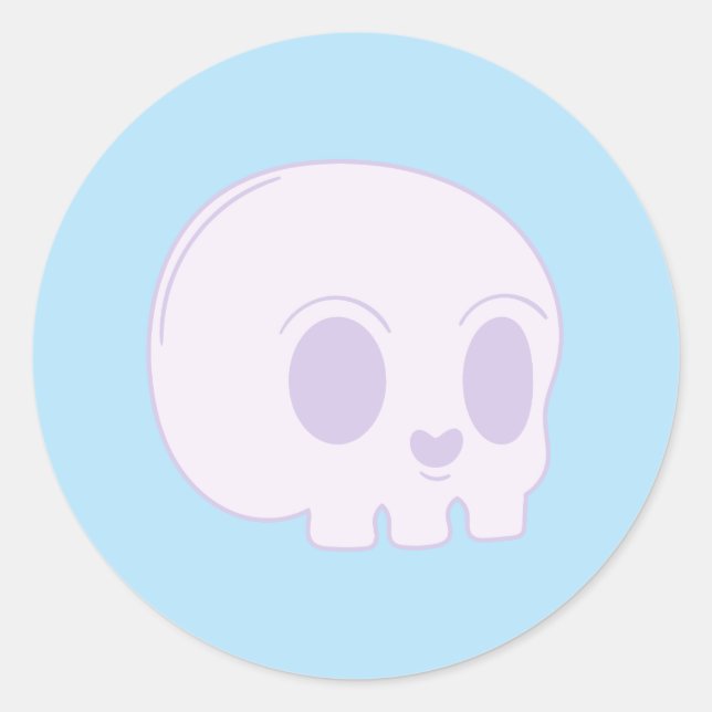 Cute Skull Classic Round Sticker (Front)