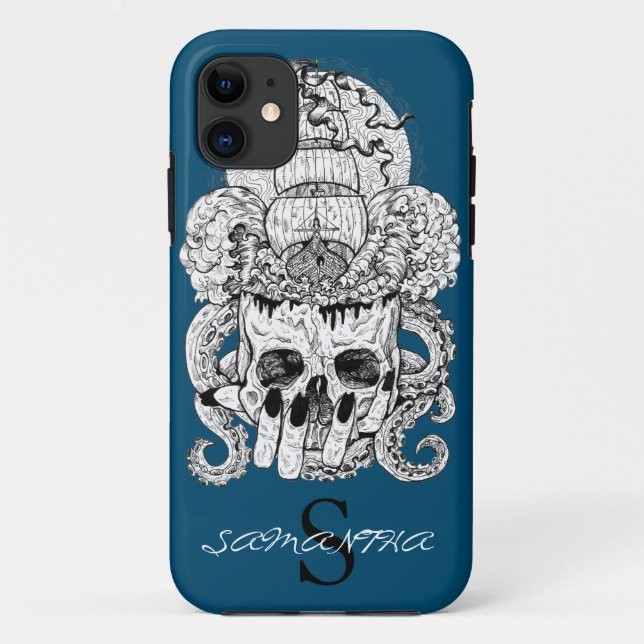 CUTE SKULL CROWN  Nautical Case-Mate iPhone CASE (Back)
