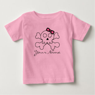 Cute Skull for little Pirate Girls Baby T-Shirt