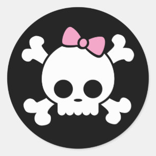 Cute Skull Girl Sticker
