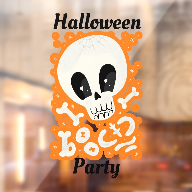 Cute Skull Halloween Party Window Cling (Sheet 2)