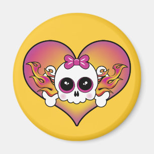 Cute Skull Heart Magnet