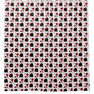 Cute skull monster face patterns shower curtain