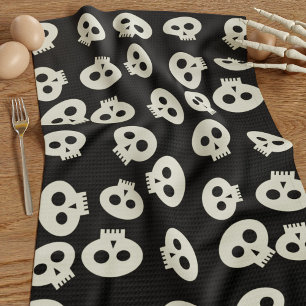 Cute Skull Pattern Halloween Kitchen Towel