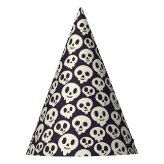 Cute Skull Print Halloween Cone Hat