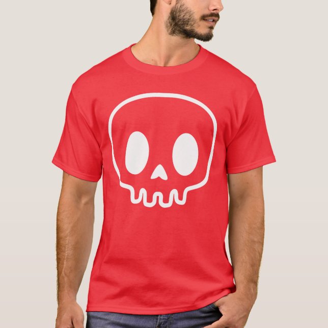 Cute Skull Punk Rock Skeleton Gothic Grim Hallowee T-Shirt (Front)