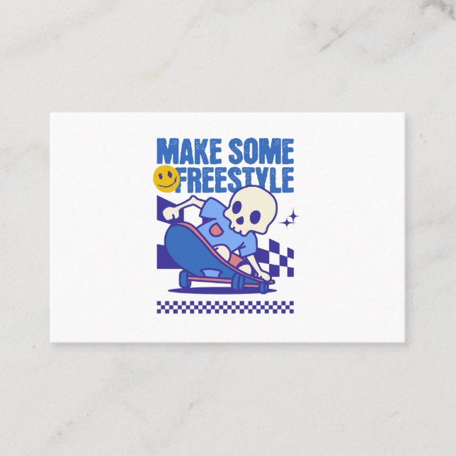 Cute Skull Skateboard Business Card (Front)