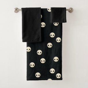 Cute Skulls Bath Towel Set