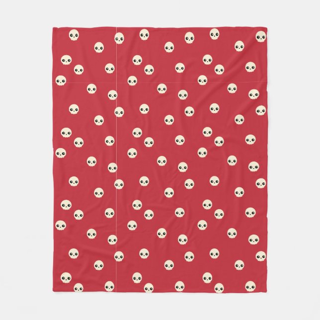 Cute Skulls Fleece Blanket (Front)