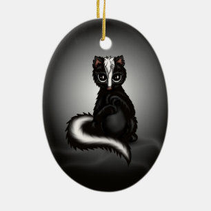 cute Skunk Ceramic Tree Decoration