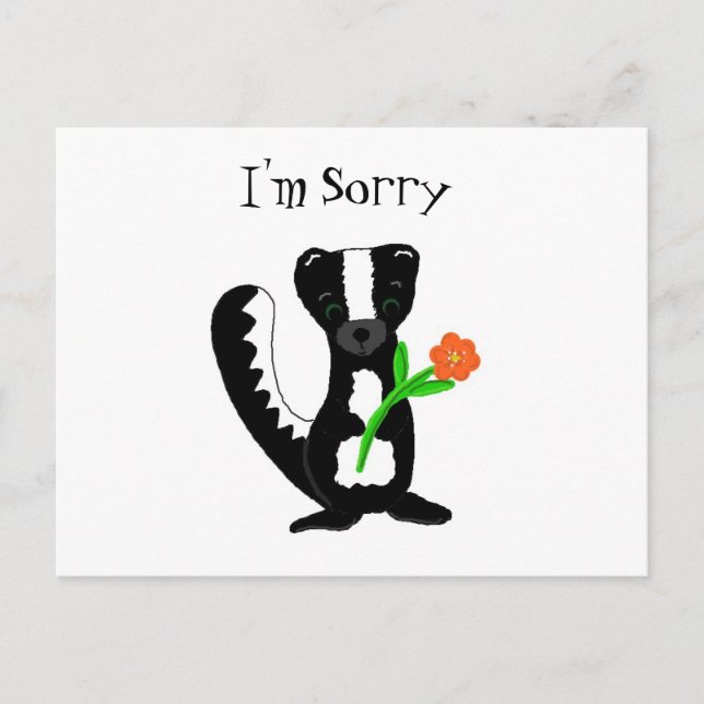 Cute Skunk - I'm Sorry Postcard (Front)