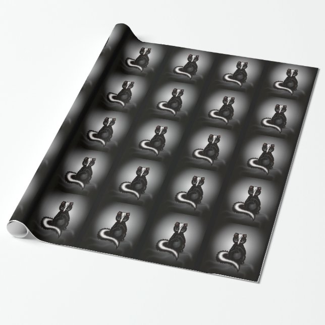 cute Skunk Wrapping Paper (Unrolled)