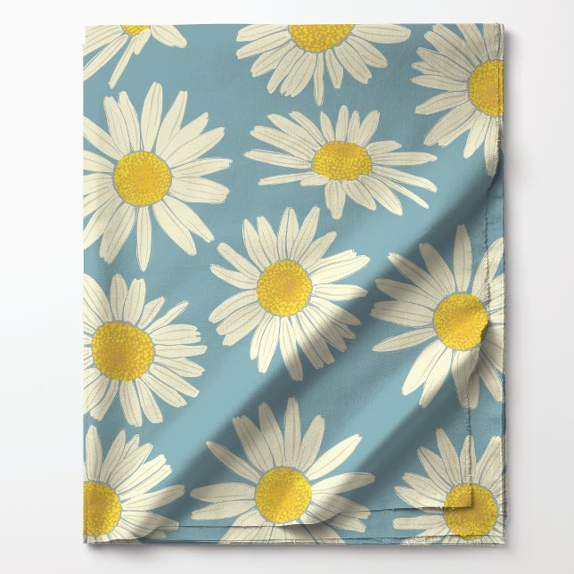 Cute Sky Blue And White Floral Daisy Fabric (Creator Uploaded)