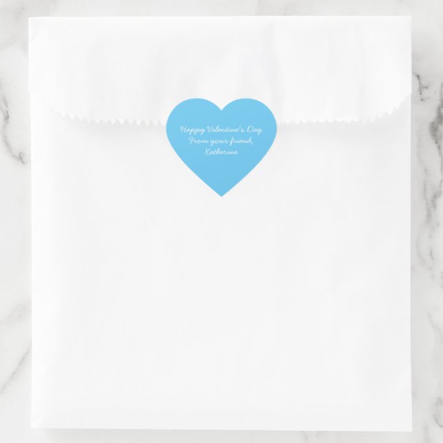 Cute sky blue heart Valentine's day classroom Sticker (Bag)