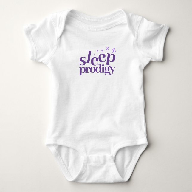Cute Sleep Prodigy Word Art Baby Bodysuit (Front)