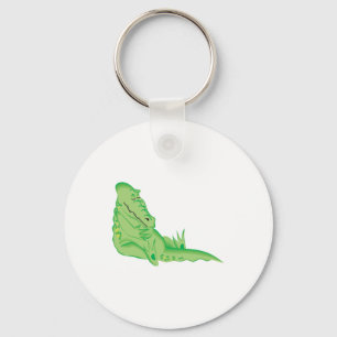 cute sleeping alligator key ring