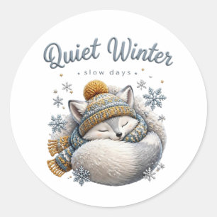 Cute Sleeping Arctic Fox Sticker