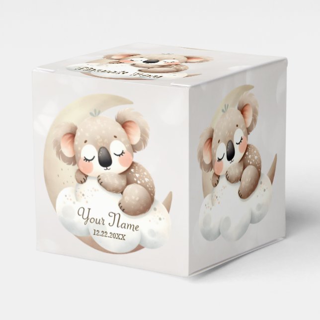 Cute Sleeping Baby Animals Beautiful Party Favour Box (Front Side)