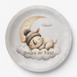 Cute Sleeping Baby Animals Beautiful Party Paper Plate