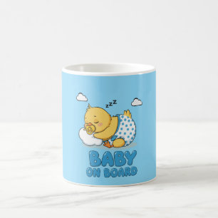 Cute Sleeping Baby Chick 'Baby on Board' Car Sign Coffee Mug