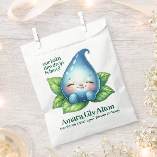 Cute Sleeping Baby Dewdrop Baby Shower Welcome Favour Bags