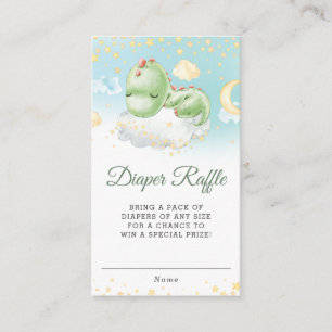 Cute Sleeping Baby Dinosaur Shower Diaper Raffle  Enclosure Card