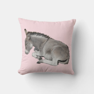 Cute sleeping baby donkey foals cushion