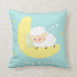Cute Sleeping Baby Lamb Kids Nursery Room Decor Cushion