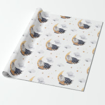 Cute Sleeping Badger on Moon Kids White