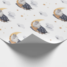 Cute Sleeping Badger on Moon Kids White