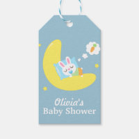 Cute Sleeping Bunny on Moon Baby Shower