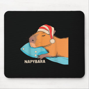 Cute Sleeping Capybara Napybara Pajamas Boys Girls Mouse Mat