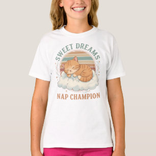 Cute Sleeping Cat Design T-Shirt