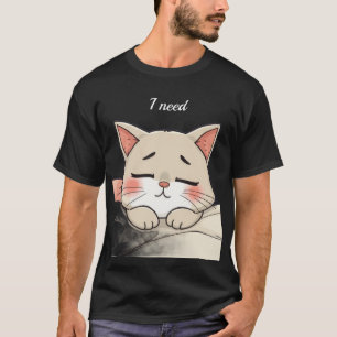 Cute Sleeping Cat I Need a Nap Kawaii Artwork T-Shirt