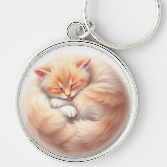 cute sleeping cat key ring (Front)