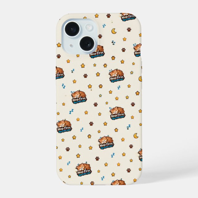 Cute Sleeping Cat Nap First Phone Case (Back)