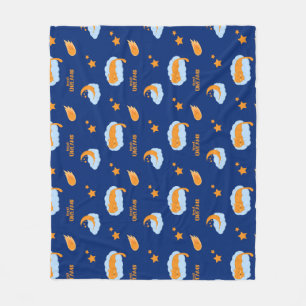 Cute sleeping cat on a cloud, sweet dreams fleece blanket