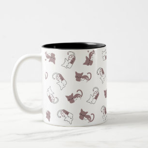 Cute sleeping cat pattern II Two-Tone Coffee Mug