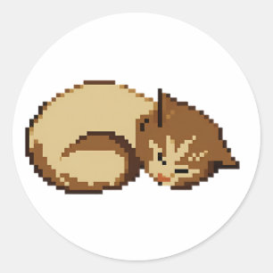Cute sleeping cat pixel cat sticker