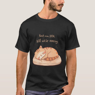Cute Sleeping Cat Shirt – Relaxing New Year Gift 