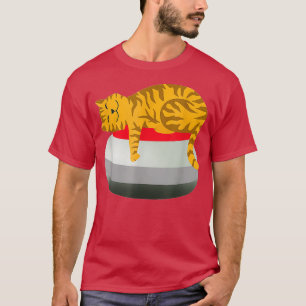 Cute Sleeping Cat Sitting Curling Stone Sports Des T-Shirt