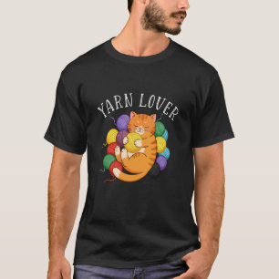 Cute Sleeping Cat Surrounded by Yarn Balls T-Shirt