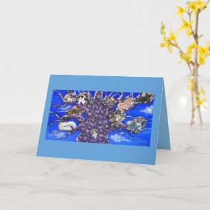 Cute Sleeping Cats in Tree Card